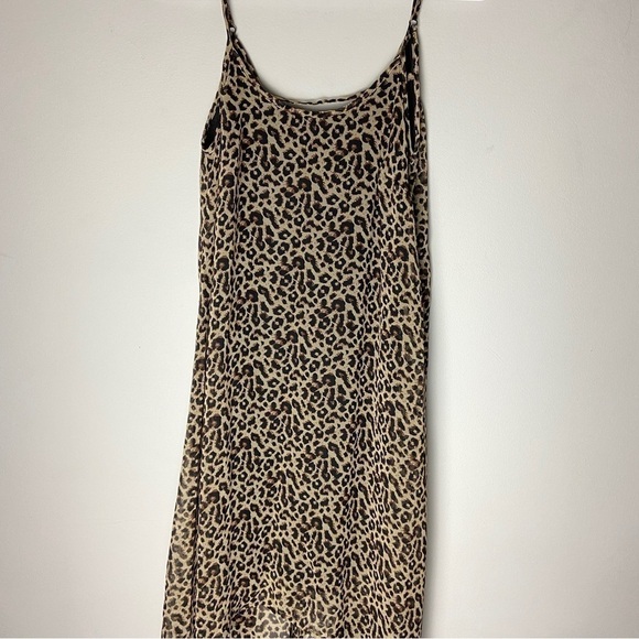 DEX leopard print hi low maxi spaghetti strap casual summer dress - Picture 4 of 10